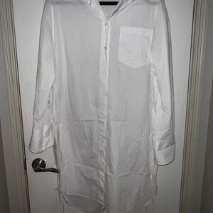 Zara White Long Sleeve Dress Minimalist Design